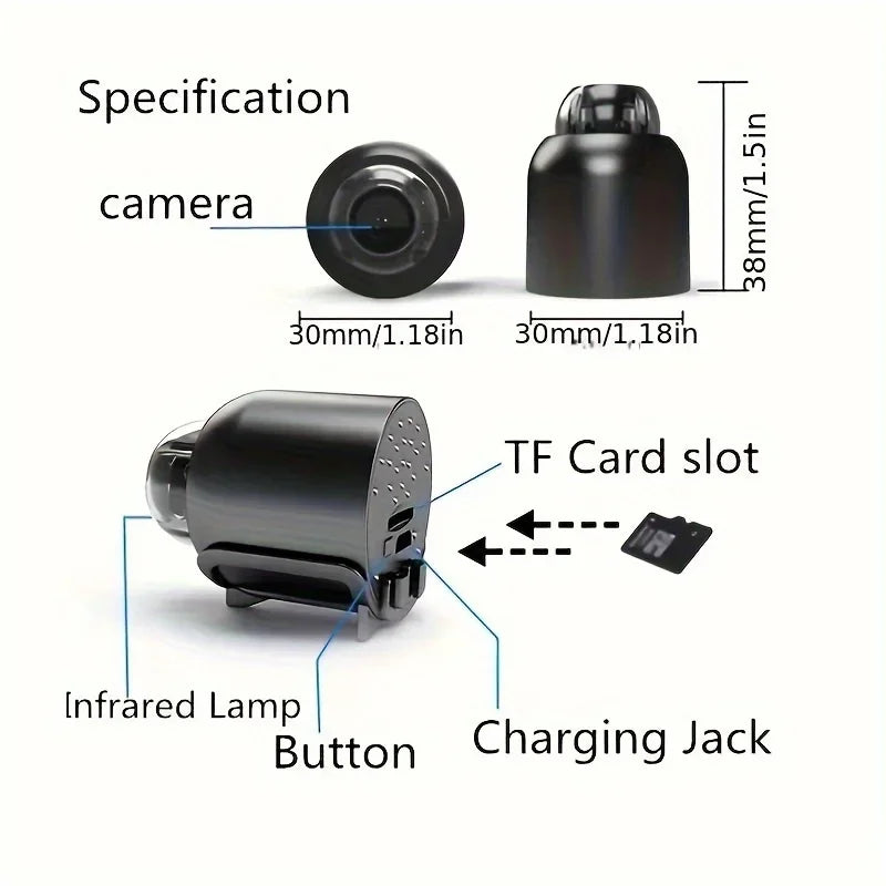 1080P HD Mini WiFi Camera Indoor Safety Security Surveillance Baby Monitor Night Vision Camcorder IP Cam Audio Video Recorder
