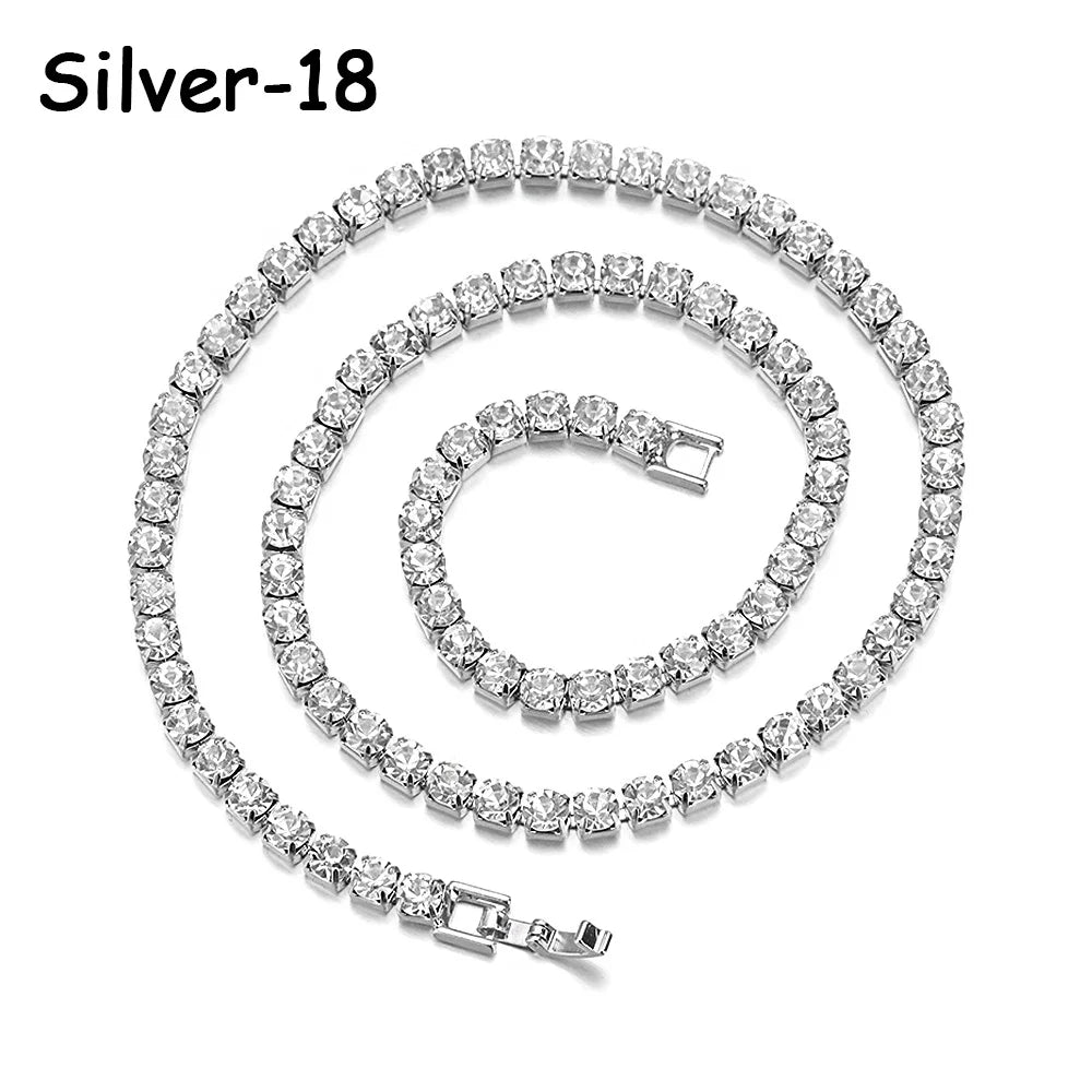 Elegant Cuban Chain Zircon Necklace Clavicle Chain CZ Diamonds Dazzling Shiny Bling Pendant Women Fashion Wedding Jewelry