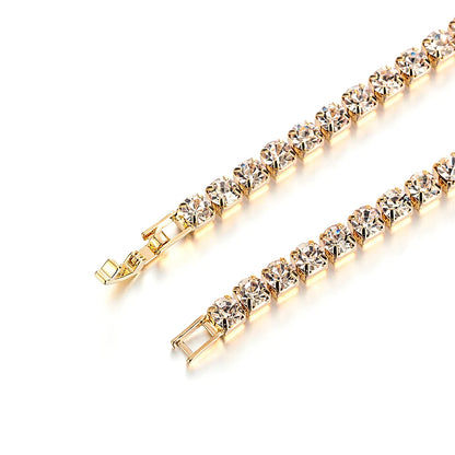 Elegant Cuban Chain Zircon Necklace Clavicle Chain CZ Diamonds Dazzling Shiny Bling Pendant Women Fashion Wedding Jewelry