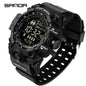 SANDA Men Outdoor Sports Watch Waterproof LED Analog Digital Show Multifunction Big Dial Electronic Wristwatch G style Male Cloc