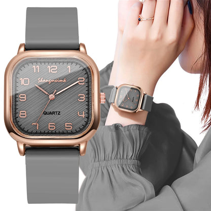 Fashion Square Women Watches Casual Silicone Strap Quartz Watch for Girls Clock Reloj Mujer