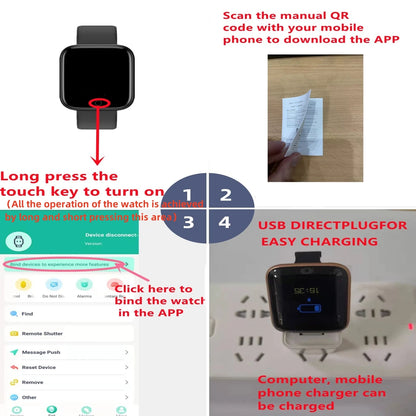 Men Smart Watch Women Watches Electronic Bracelet Message Remind Weather Clock Fitness Monitor Y68 Smartwatch For Android IOS