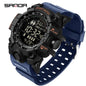 SANDA Men Outdoor Sports Watch Waterproof LED Analog Digital Show Multifunction Big Dial Electronic Wristwatch G style Male Cloc