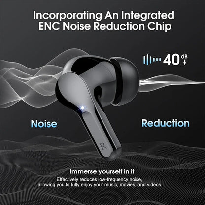 New Wireless Earbuds HiFi Stereo Headphones BT5.3 with ENC Noise Cancelling 48H LED Display Ear Buds IP7 Waterproof Earphones