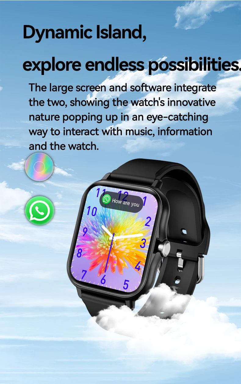 LAXASFIT 2025 Smart Watch Android IOS Bluetooth Talk Heart Rate Monitor Sleep Record Sports Smart Watch Ladies Men Gift