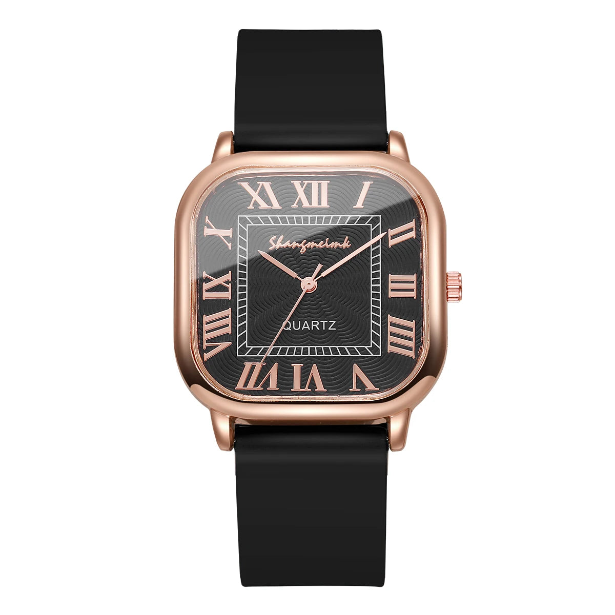 Fashion Square Women Watches Casual Silicone Band Roma Dial Quartz Wristwatch For Ladies Clock Reloj Mujer