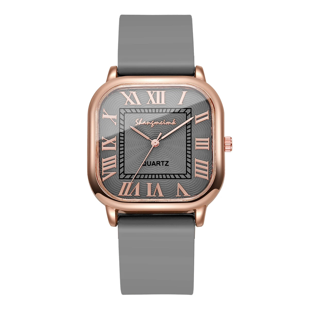 Fashion Square Women Watches Casual Silicone Band Roma Dial Quartz Wristwatch For Ladies Clock Reloj Mujer
