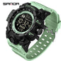 SANDA Men Outdoor Sports Watch Waterproof LED Analog Digital Show Multifunction Big Dial Electronic Wristwatch G style Male Cloc