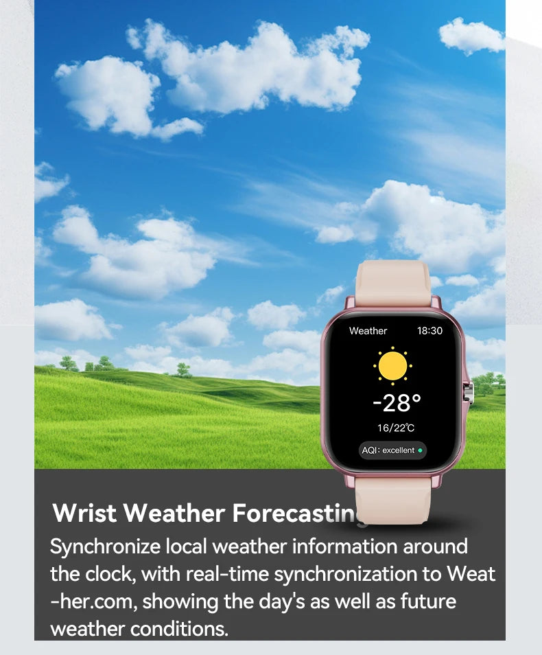 LAXASFIT 2025 Smart Watch Android IOS Bluetooth Talk Heart Rate Monitor Sleep Record Sports Smart Watch Ladies Men Gift