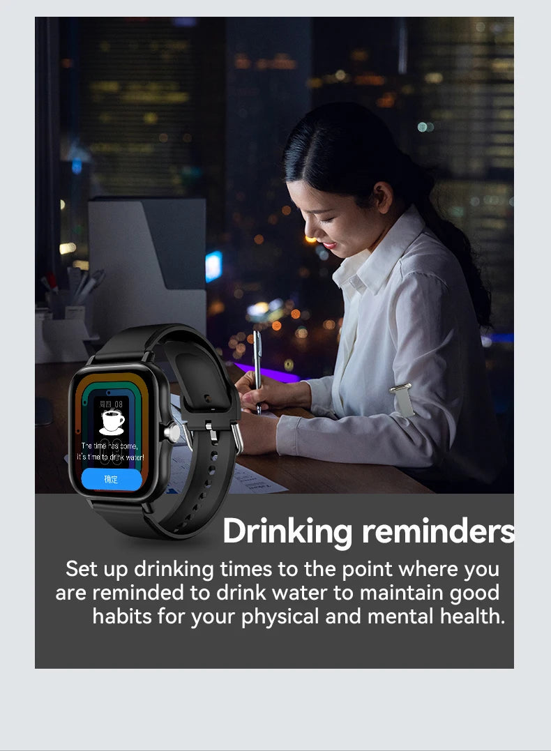 LAXASFIT 2025 Smart Watch Android IOS Bluetooth Talk Heart Rate Monitor Sleep Record Sports Smart Watch Ladies Men Gift