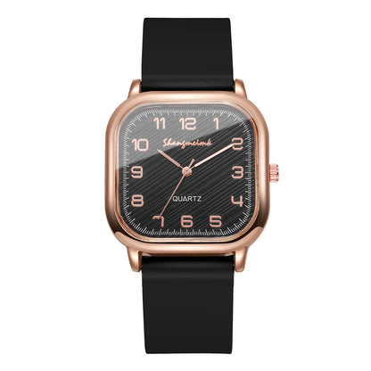 Fashion Square Women Watches Casual Silicone Strap Quartz Watch for Girls Clock Reloj Mujer