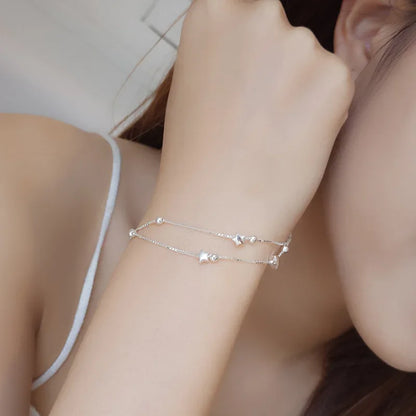Silver Beautiful Stars Bracelets for Women Girl Korean Designer Party Wedding Fashion Jewelry Holiday Gifts Dropshipping