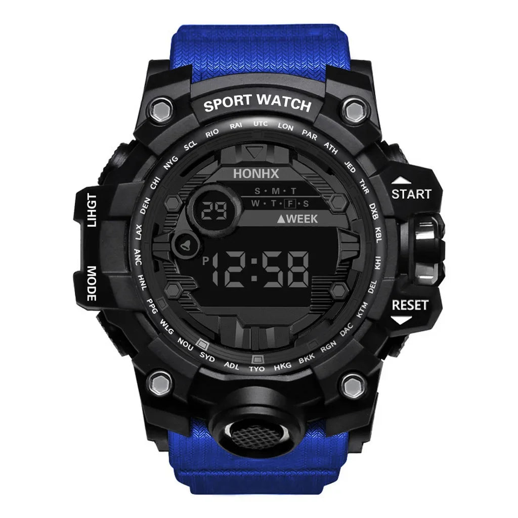 Y12 Men's Watches Big Dial LED Digital Watch Multifunction Men Sports Watch Alarm Clock Stopwatch Fitness Electronic Wristwatch