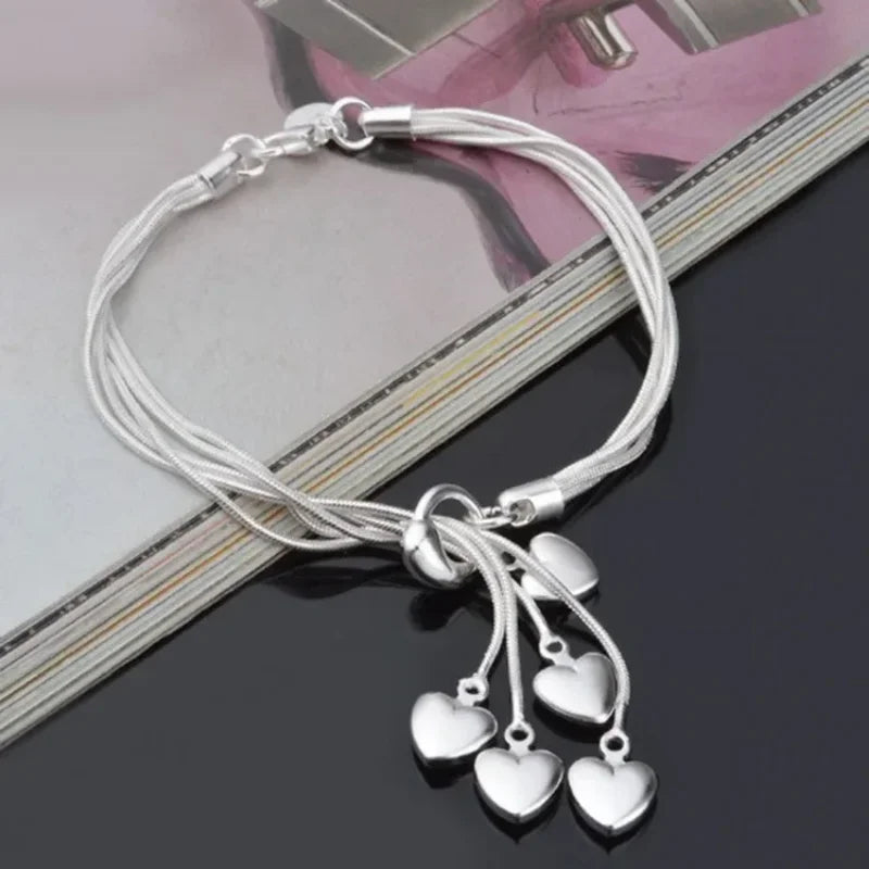 Silver Beautiful Stars Bracelets for Women Girl Korean Designer Party Wedding Fashion Jewelry Holiday Gifts Dropshipping
