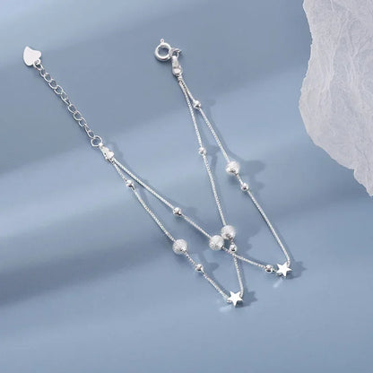 Silver Beautiful Stars Bracelets for Women Girl Korean Designer Party Wedding Fashion Jewelry Holiday Gifts Dropshipping