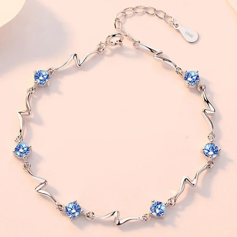Silver Beautiful Stars Bracelets for Women Girl Korean Designer Party Wedding Fashion Jewelry Holiday Gifts Dropshipping