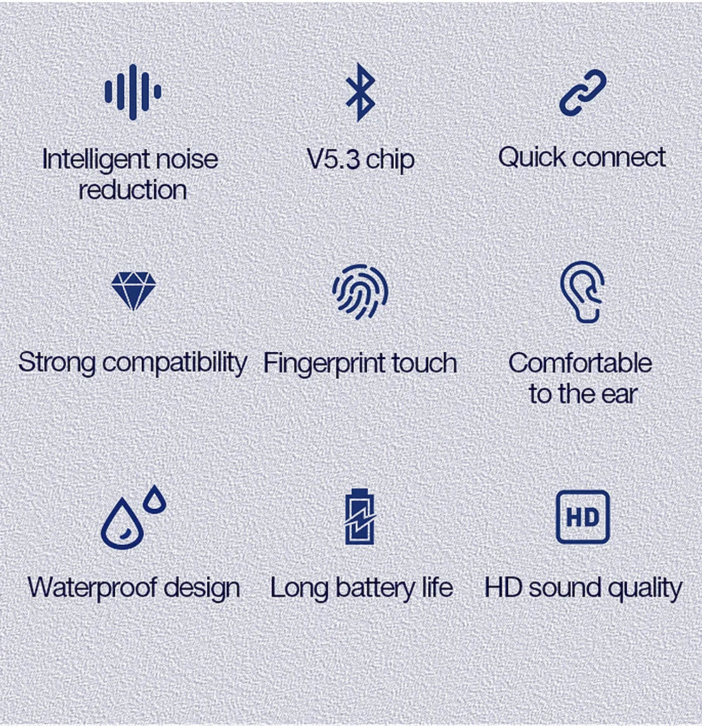 Original GREATWALL TWS Wireless Bluetooth Earphones HiFi HD Call Earbuds Music Headsets Touch Control With Built-In Microphone