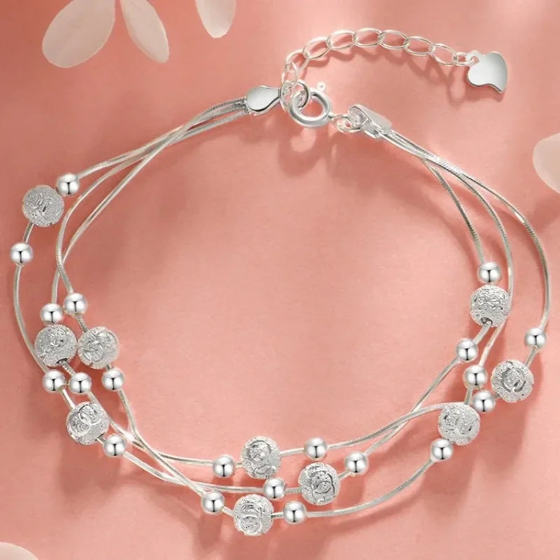 Silver Beautiful Stars Bracelets for Women Girl Korean Designer Party Wedding Fashion Jewelry Holiday Gifts Dropshipping
