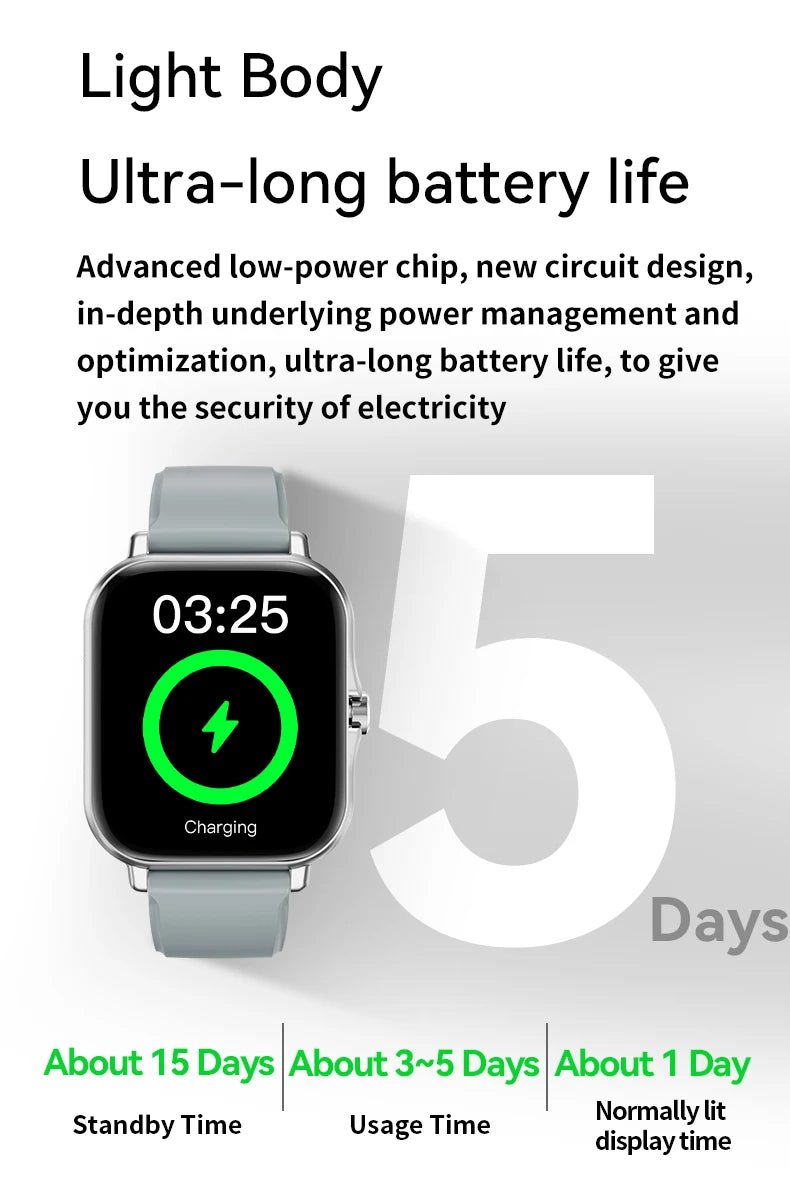 LAXASFIT 2025 Smart Watch Android IOS Bluetooth Talk Heart Rate Monitor Sleep Record Sports Smart Watch Ladies Men Gift