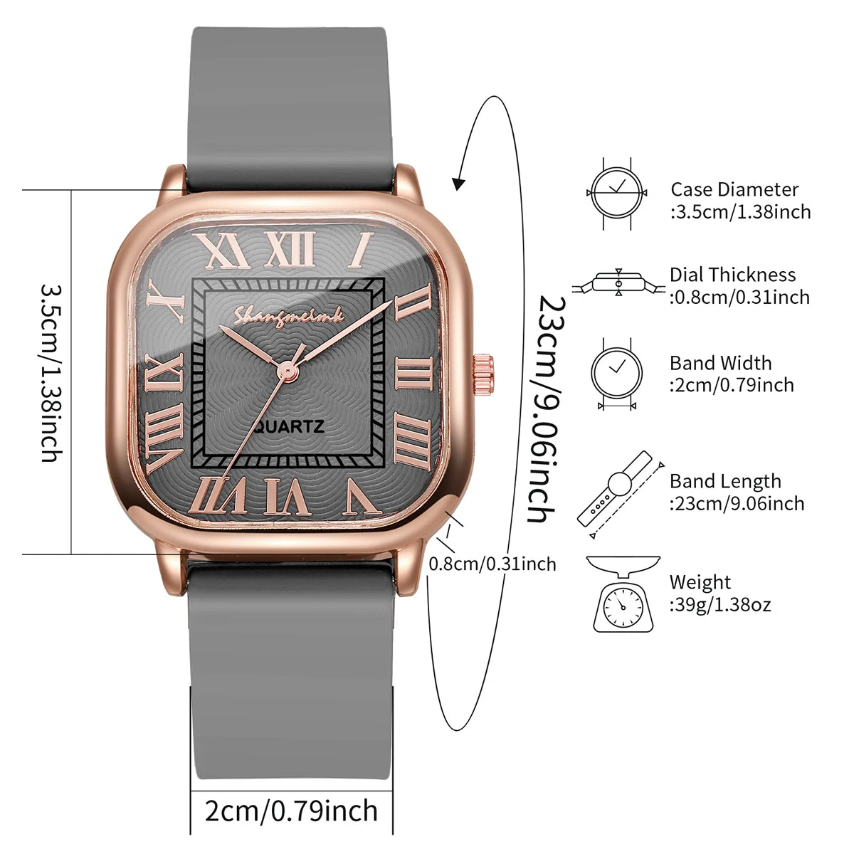 Fashion Square Women Watches Casual Silicone Band Roma Dial Quartz Wristwatch For Ladies Clock Reloj Mujer