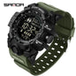 SANDA Men Outdoor Sports Watch Waterproof LED Analog Digital Show Multifunction Big Dial Electronic Wristwatch G style Male Cloc